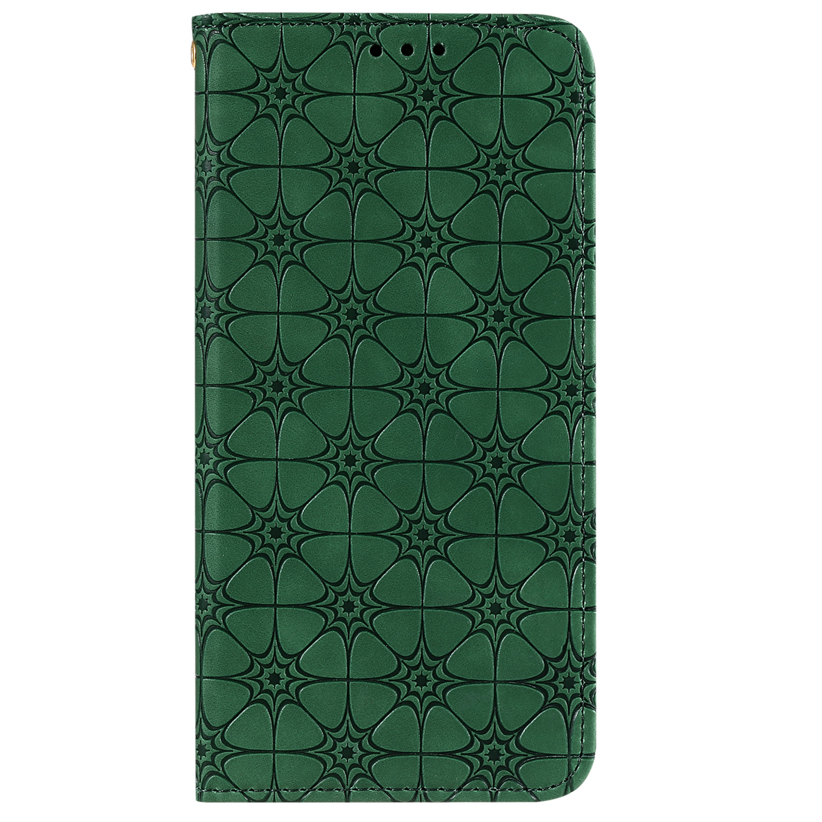 Samsung Galaxy S21 FE hoesje - Bookcase - Pasjeshouder - Portemonnee - Bloemenpatroon - Kunstleer - Groen afbeelding
