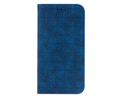 JVS Products Samsung Galaxy S21 hoesje - Bookcase - Pasjeshouder - Portemonnee - Bloemenpatroon - Kunstleer - Blauw