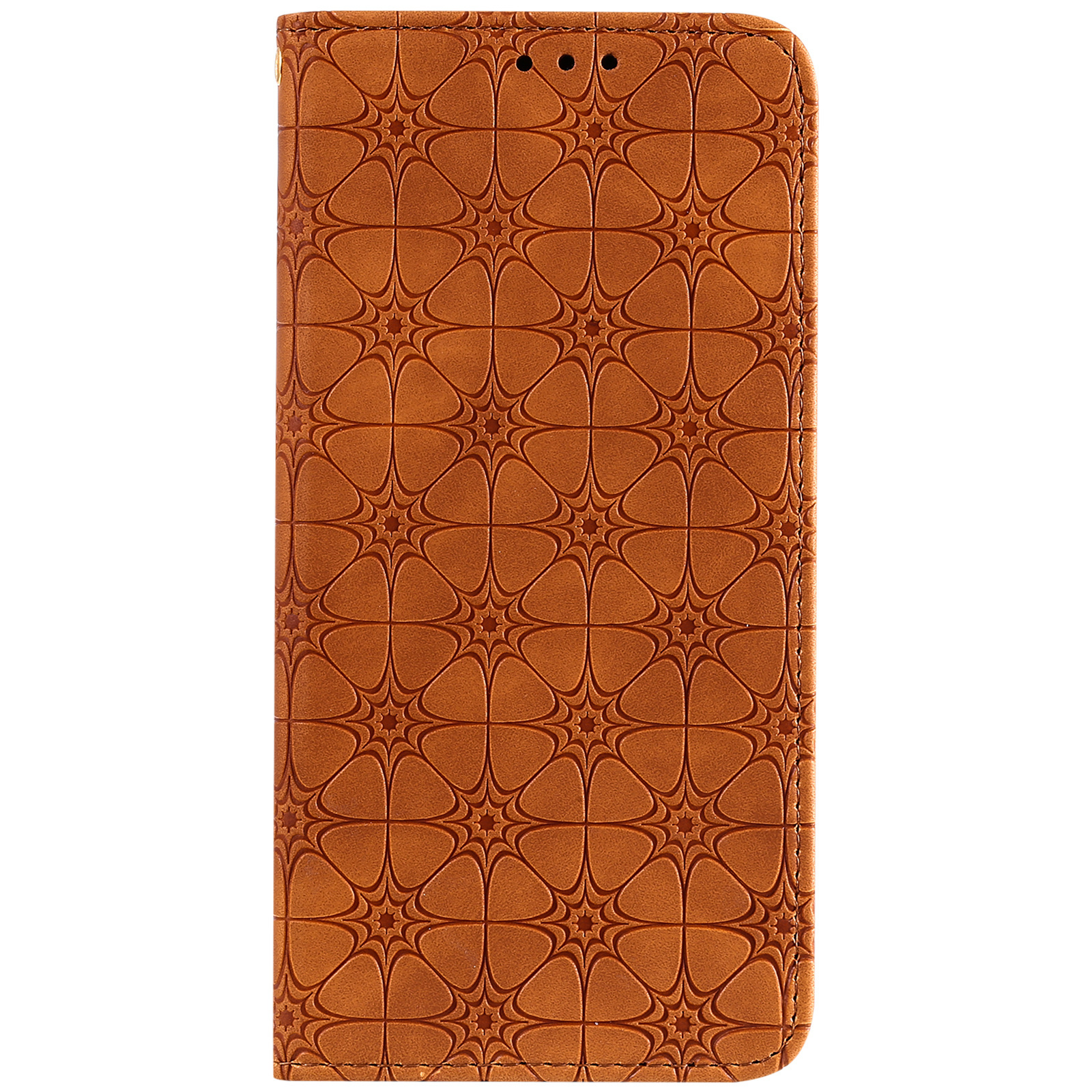 Samsung Galaxy S20 Ultra hoesje - Bookcase - Pasjeshouder - Portemonnee - Bloemenpatroon - Kunstleer - Bruin afbeelding