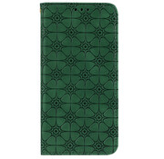 JVS Products iPhone 11 Pro Max hoesje - Bookcase - Pasjeshouder - Portemonnee - Bloemenpatroon - Kunstleer - Groen