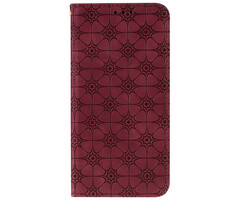 JVS Products iPhone XS hoesje - Bookcase - Pasjeshouder - Portemonnee - Bloemenpatroon - Kunstleer - Rood