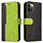 Samsung Galaxy A42 hoesje - Bookcase - Koord - Pasjeshouder - Portemonnee - Tweekleurig - Kunstleer - Zwart/Groen