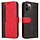 Samsung Galaxy A42 hoesje - Bookcase - Koord - Pasjeshouder - Portemonnee - Tweekleurig - Kunstleer - Zwart/Rood