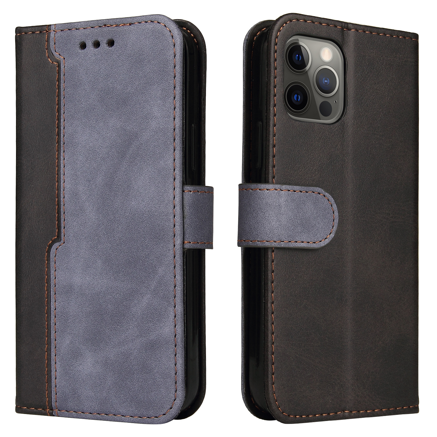 Samsung Galaxy S20 Ultra hoesje - Bookcase - Koord - Pasjeshouder - Portemonnee - Tweekleurig - Kunstleer - Zwart/Grijs afbeelding