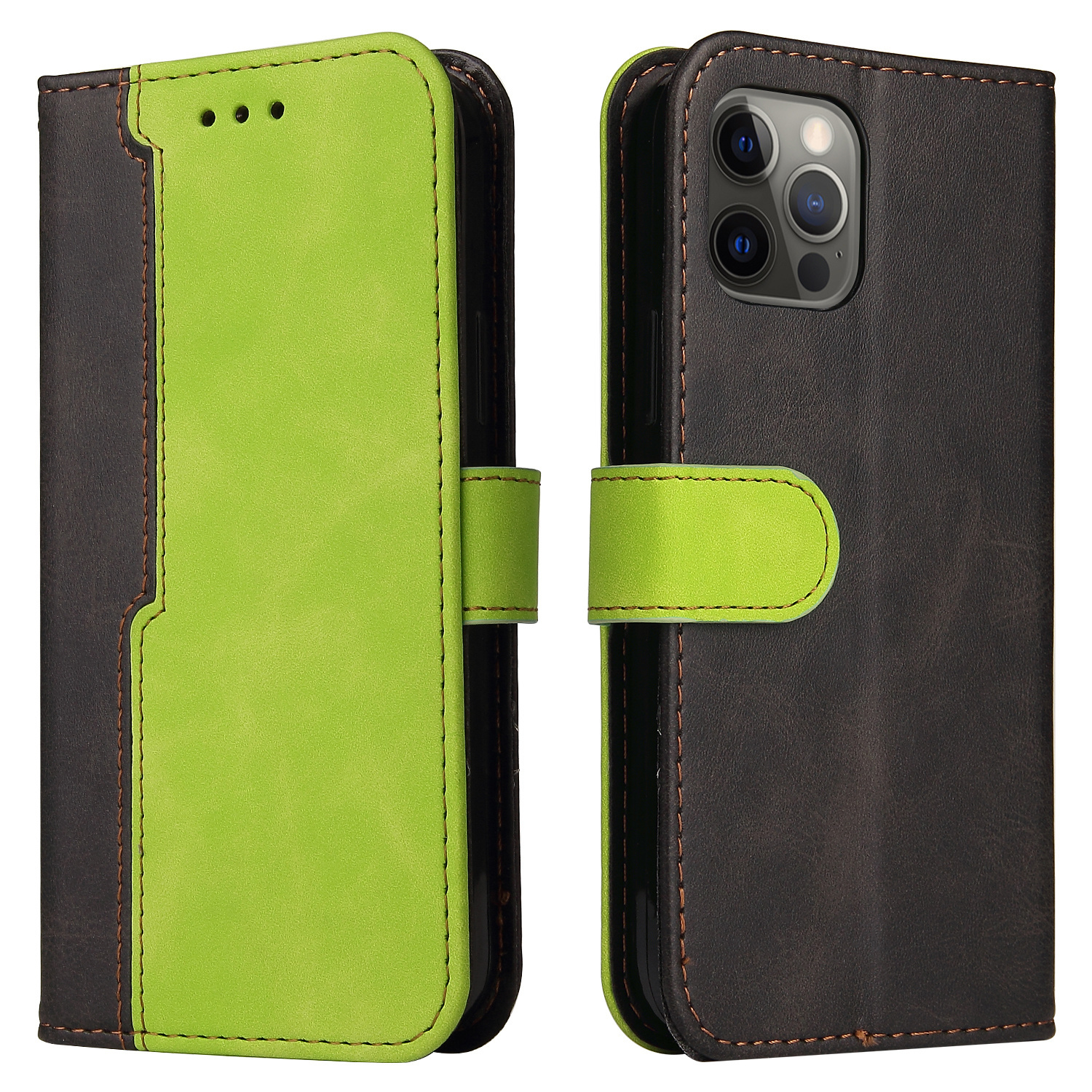 Samsung Galaxy S20 Plus hoesje - Bookcase - Koord - Pasjeshouder - Portemonnee - Tweekleurig - Kunstleer - Zwart/Groen afbeelding