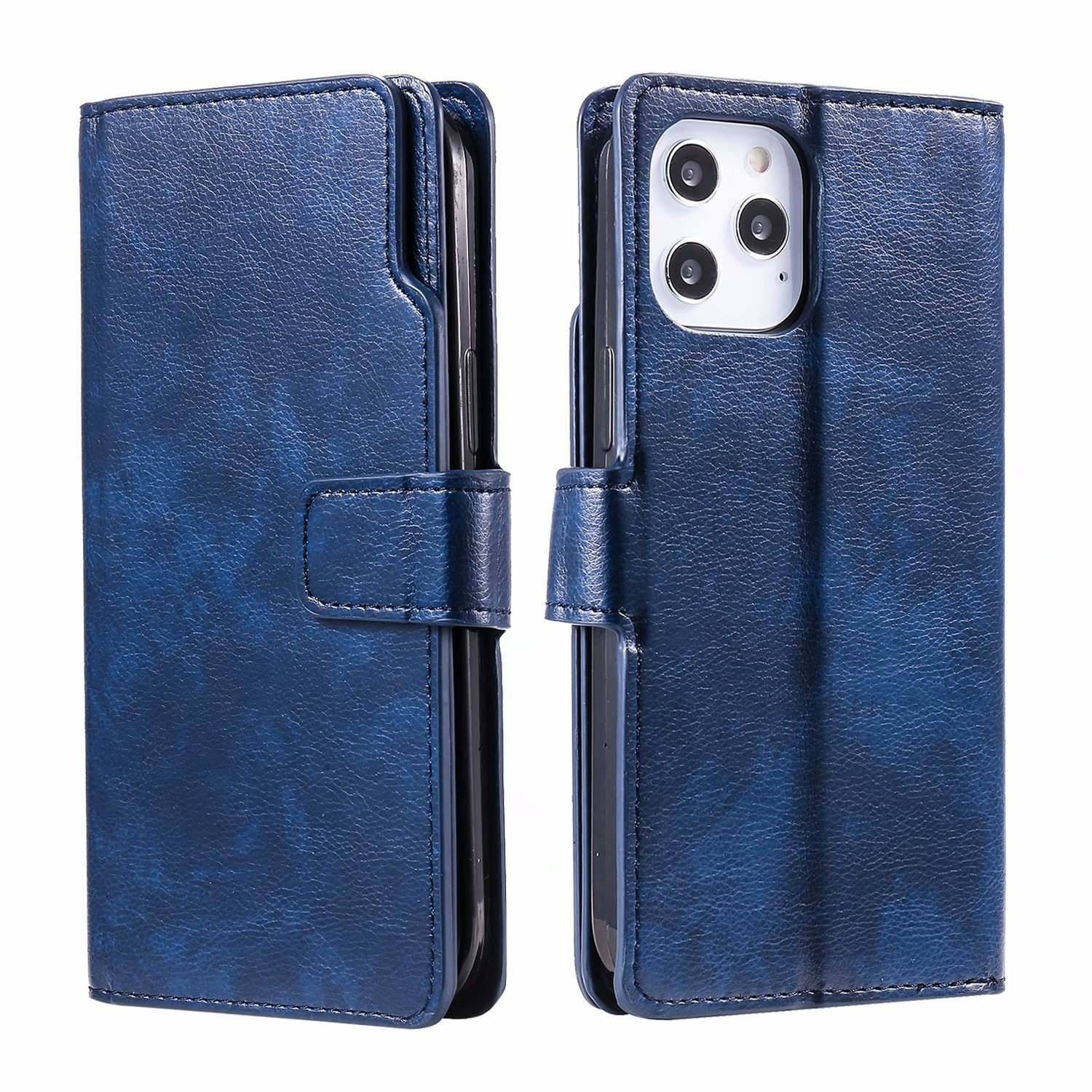iPhone 12 Pro Max hoesje - Bookcase - Pasjeshouder - Portemonnee - Luxe - Kunstleer - Blauw afbeelding