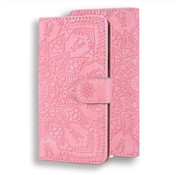 JVS Products iPhone 12 Book Case Hoesje met Mandala Patroon - Pasjeshouder - Portemonnee - Kunstleer - Apple iPhone 12 - Roze