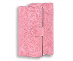 JVS Products iPhone 11 hoesje - Bookcase - Pasjeshouder - Portemonnee - Mandalapatroon - Kunstleer - Roze