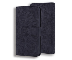 JVS Products iPhone 11 hoesje - Bookcase - Pasjeshouder - Portemonnee - Mandalapatroon - Kunstleer - Zwart