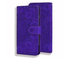 JVS Products iPhone X hoesje - Bookcase - Pasjeshouder - Portemonnee - Mandalapatroon - Kunstleer - Paars