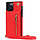 iPhone 12 hoesje - Backcover - Pasjeshouder - Portemonnee - Koord - Kunstleer - Rood
