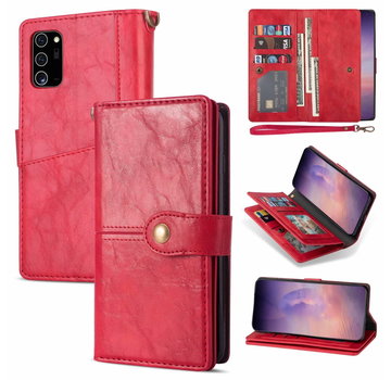 JVS Products iPhone 12 Mini hoesje - Bookcase - Pasjeshouder - Portemonnee - Luxe - Kunstleer - Rood