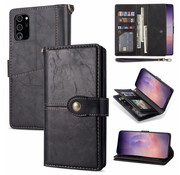 JVS Products iPhone 12 hoesje - Bookcase - Pasjeshouder - Portemonnee - Luxe - Kunstleer - Zwart