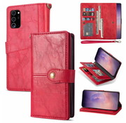 JVS Products iPhone X Luxe Book Case Hoesje met Koord - PU Leer - Pasjeshouder - Magnetische Sluiting - Apple iPhone X - Rood