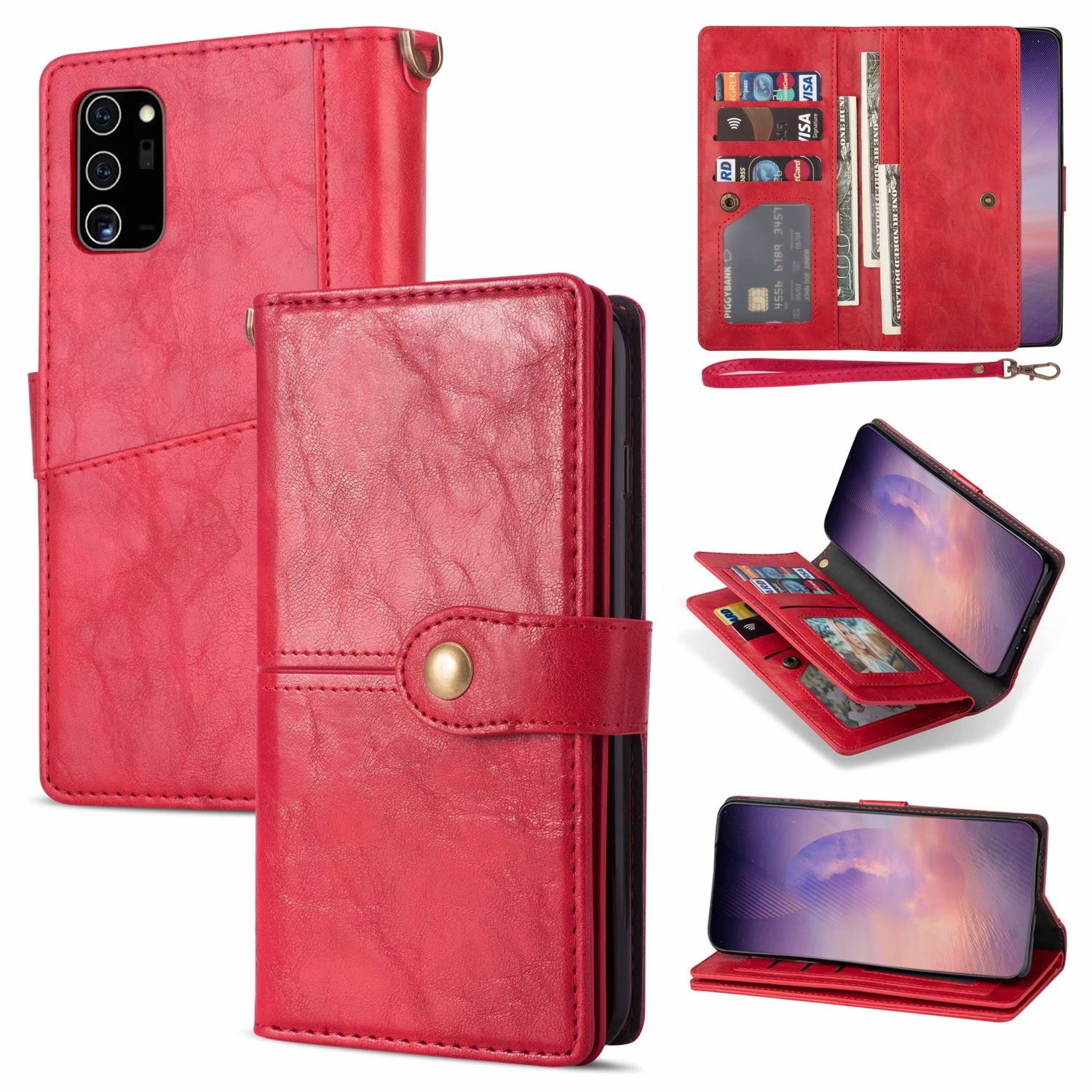 iPhone XR hoesje - Bookcase - Pasjeshouder - Portemonnee - Luxe - Kunstleer - Rood afbeelding