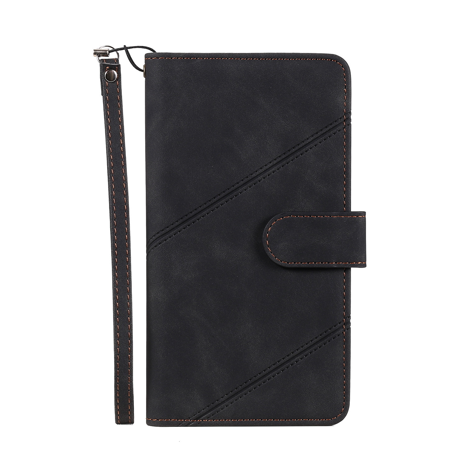 iPhone XS hoesje - Bookcase - Koord - Pasjeshouder - Portemonnee - Kunstleer - Zwart afbeelding