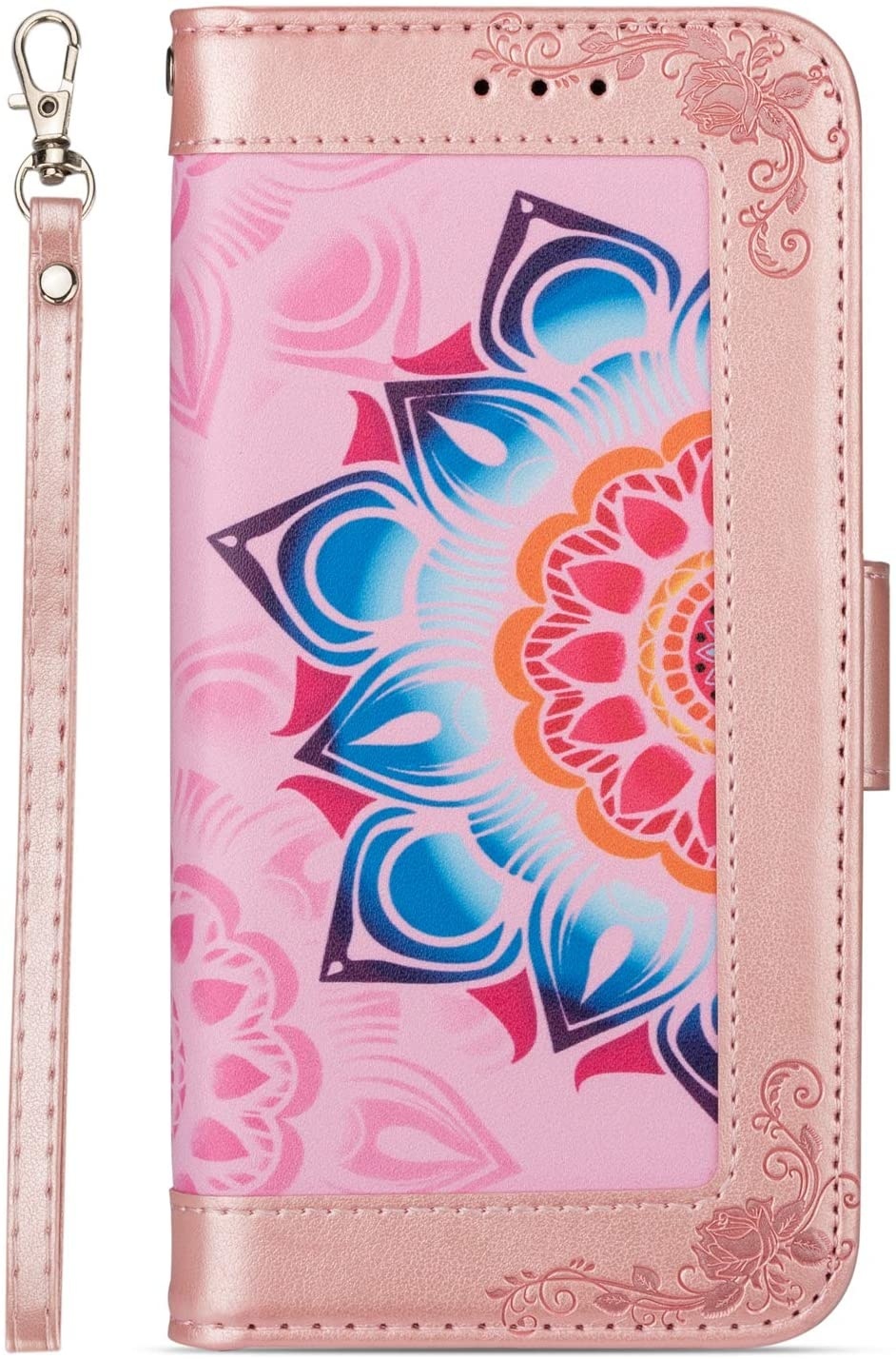 Samsung Galaxy S20 Ultra hoesje - Bookcase - Koord - Pasjeshouder - Portemonnee - Mandalapatroon - Kunstleer - Roze afbeelding