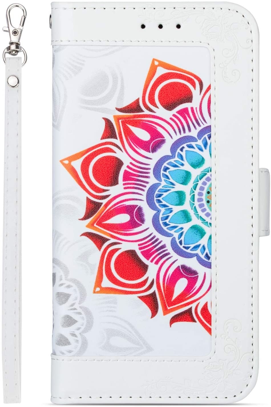 Samsung Galaxy S20 Ultra hoesje - Bookcase - Koord - Pasjeshouder - Portemonnee - Mandalapatroon - Kunstleer - Wit afbeelding