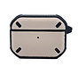 Apple Airpods Pro Lederlook Case - Softcase - Sleutelhanger - Silliconen - Kunstleer - Apple Airpods - Beige kopen