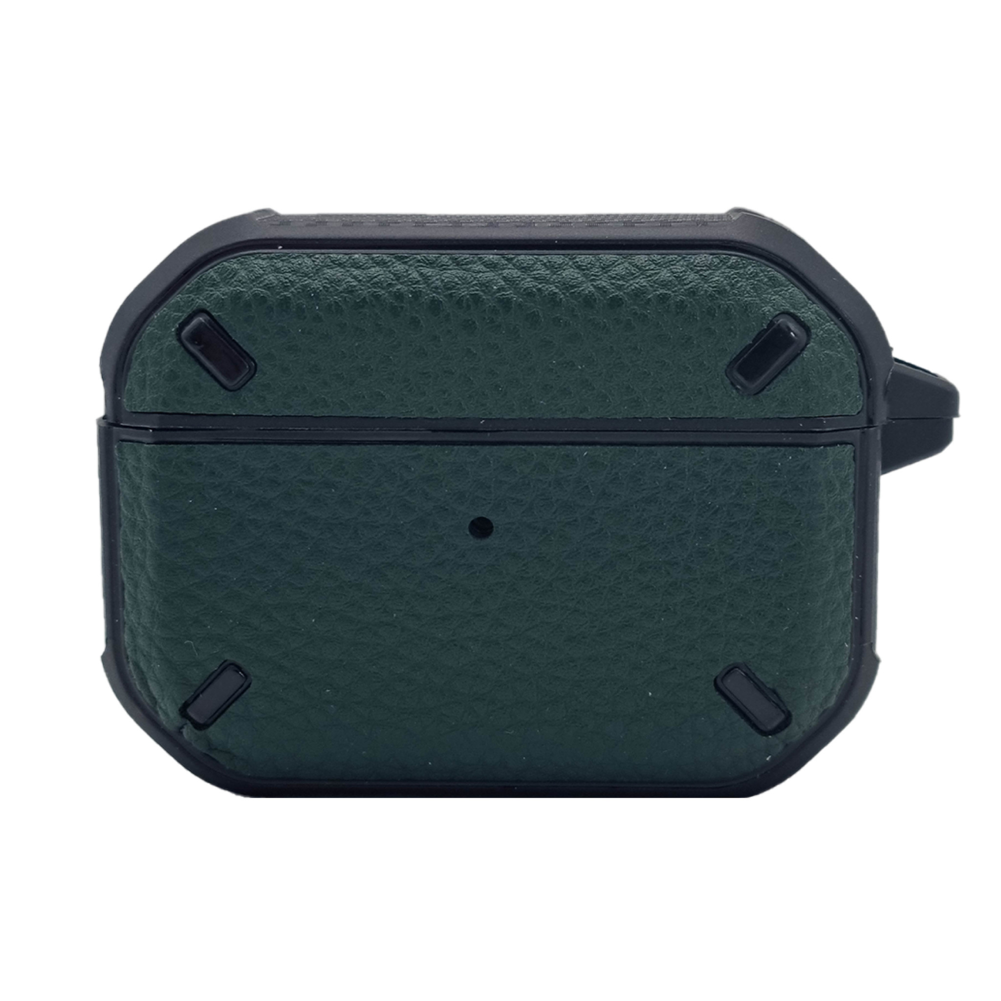 Hoesje geschikt voor Airpods Pro - Softcase - Sleutelhanger - Cover - Siliconen - Donkergroen kopen afbeelding