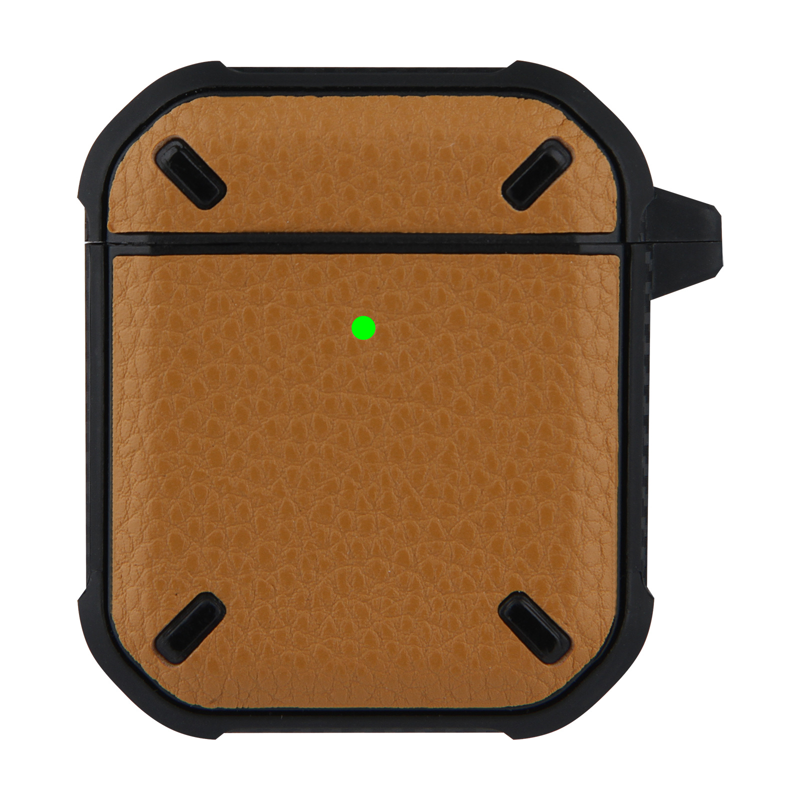 Hoesje geschikt voor Airpods 1 en 2 - Softcase - Sleutelhanger - Cover - Siliconen - Geel afbeelding