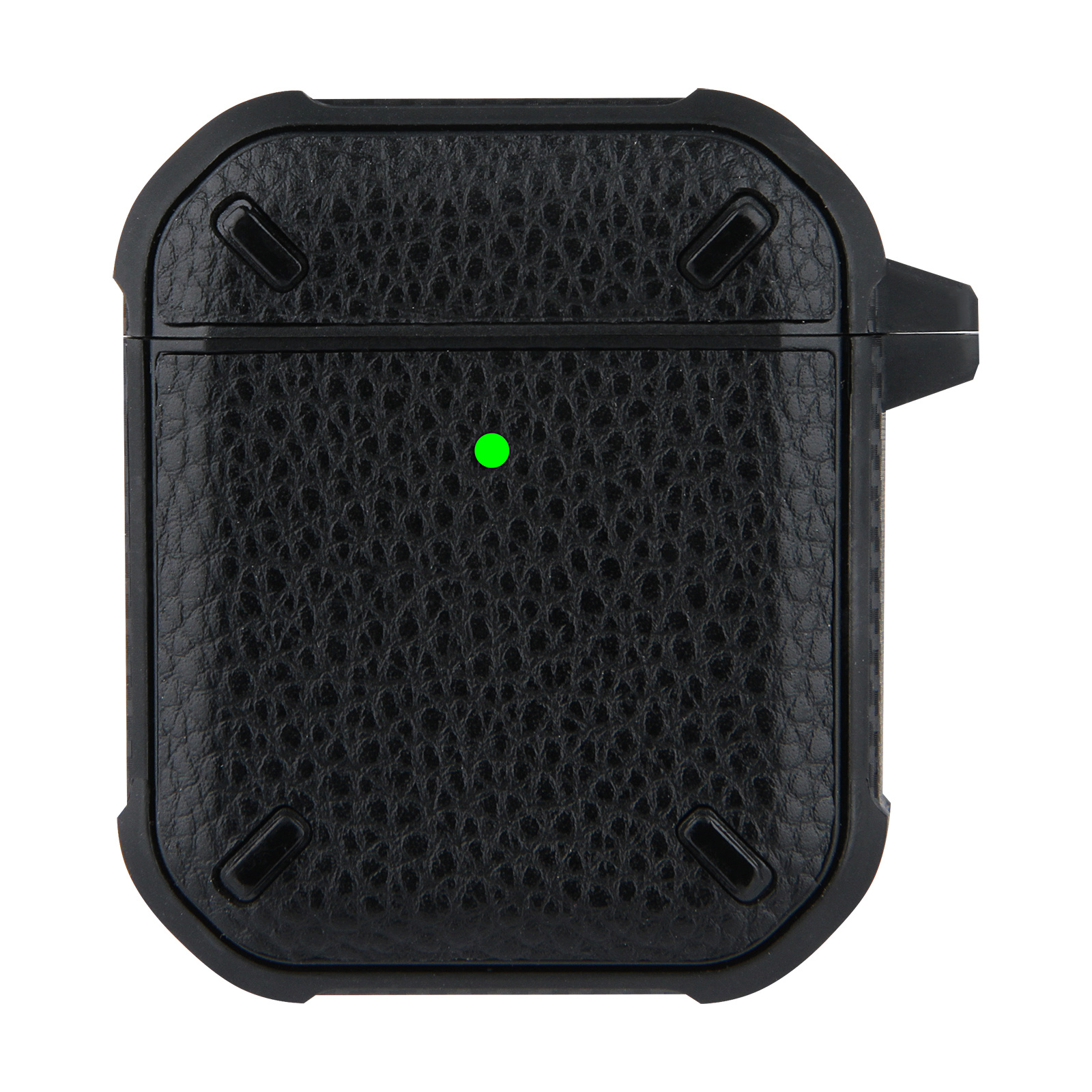 Hoesje geschikt voor Airpods 1 en 2 - Softcase - Sleutelhanger - Cover - Siliconen - Zwart afbeelding
