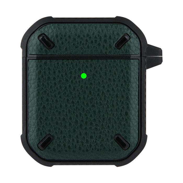 JVS Products Hoesje geschikt voor Airpods 1 en 2 - Softcase - Sleutelhanger - Cover - Siliconen - Donkergroen kopen