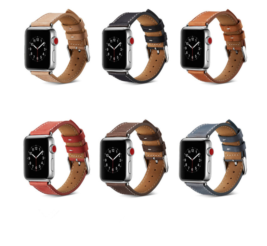 Bandje geschikt voor Apple Watch 42/44MM - Horloge bandje - Polsband - Kunstleer - Rood kopen