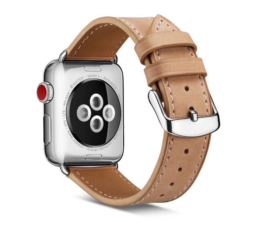 Bandje geschikt voor Apple Watch 42/44MM - Horloge bandje - Polsband - Kunstleer - Zwart kopen