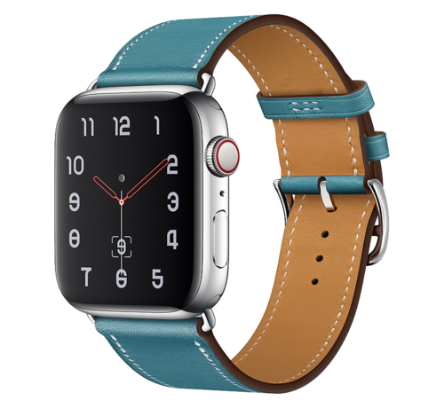 JVS Products Apple Watch 38/40MM Leren Bandje - Kunstleer - Horloge Bandje - Polsband - Kunstleer - Geschikt voor Apple Watch 1 / 2 / 3 / 4 / 5 / 6 / SE - Blauw kopen