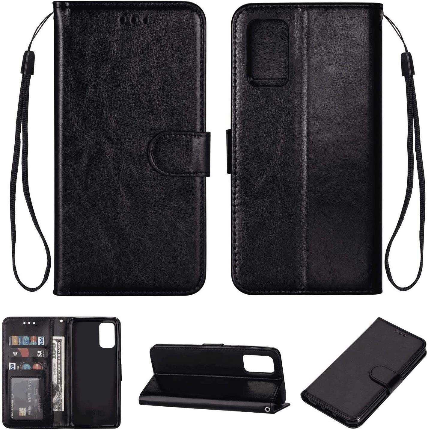 Samsung Galaxy S21 Ultra hoesje - Bookcase - Pasjeshouder - Portemonnee - Koord - Kunstleer - Zwart afbeelding