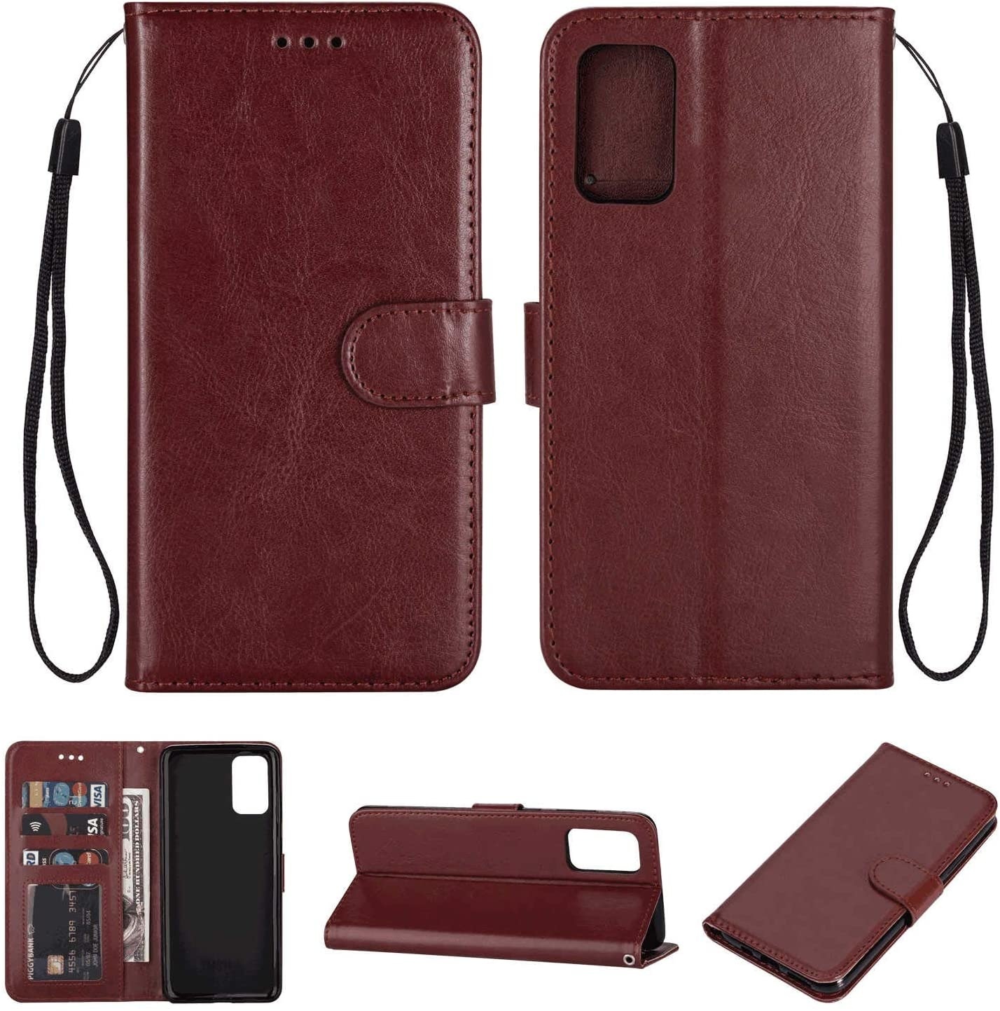Samsung Galaxy S21 hoesje - Bookcase - Pasjeshouder - Portemonnee - Koord - Kunstleer - Donkerbruin afbeelding