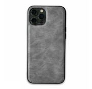 JVS Products iPhone 12 Mini hoesje - Backcover - Kunstleer - Siliconen - Grijs