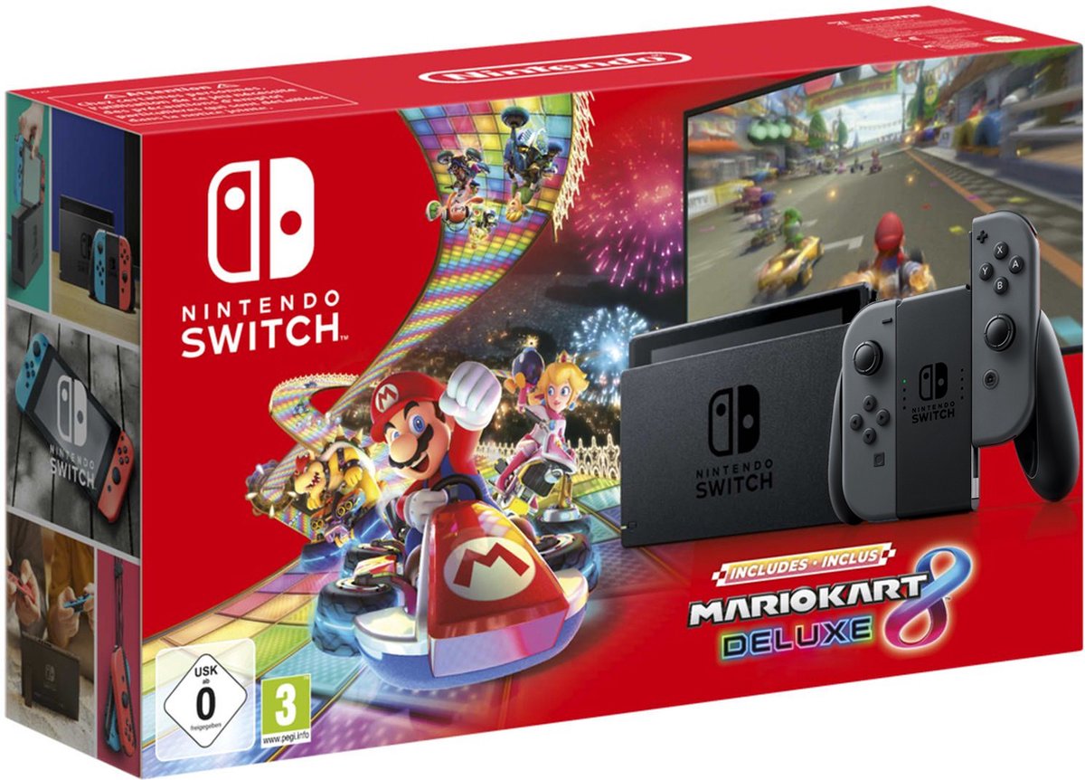 Nintendo Switch Console (Grijs) + Mario Kart 8 Deluxe Bundle kopen