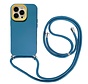 iPhone 7 Back Cover Hoesje met Koord - Back Cover - Siliconen - Stevig - Koord - Apple iPhone 7 - Donkerblauw kopen