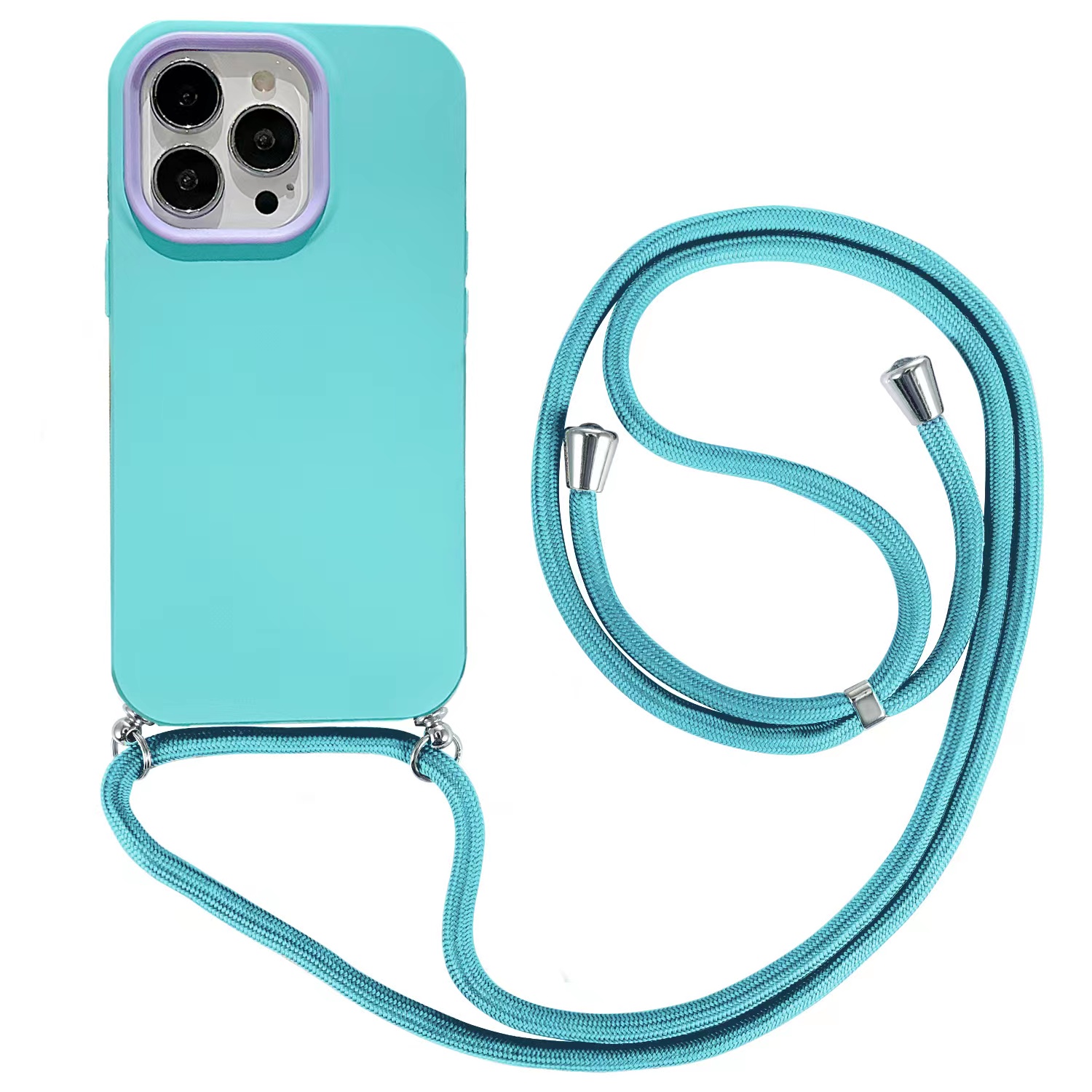iPhone XR hoesje - Backcover - Koord - Extra valbescherming - TPU - Lichtblauw afbeelding