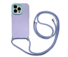 JVS Products iPhone 12 Pro hoesje - Backcover - Koord - Extra valbescherming - TPU - Paars