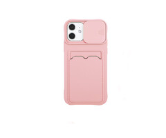 JVS Products iPhone 12 hoesje - Backcover - Pasjeshouder - Portemonnee - Camerabescherming - TPU - Roze