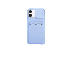 JVS Products iPhone 12 Mini hoesje - Backcover - Pasjeshouder - Portemonnee - Camerabescherming - TPU - Paars