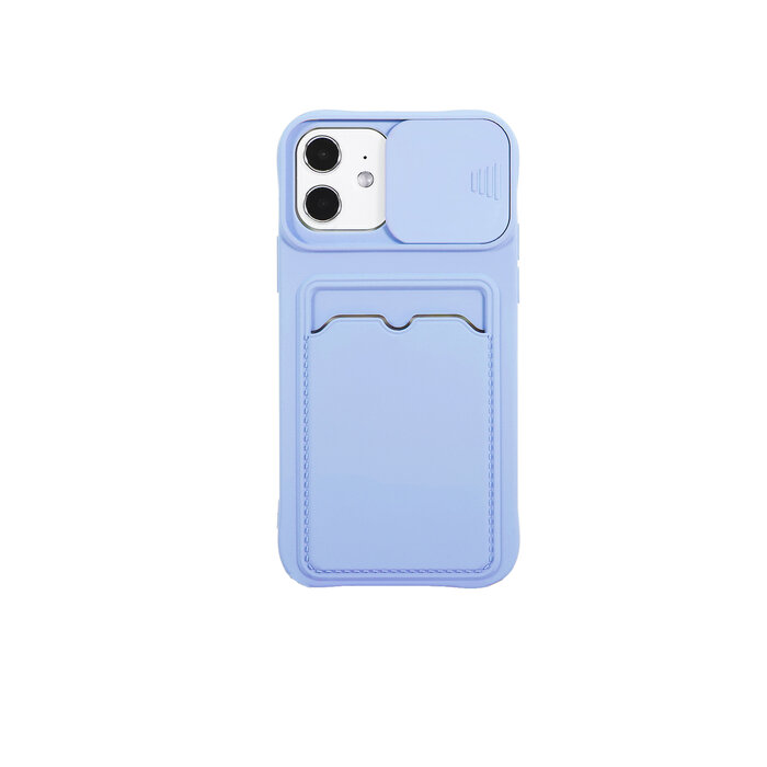 JVS Products iPhone 12 Mini hoesje - Backcover - Pasjeshouder - Portemonnee - Camerabescherming - TPU - Paars