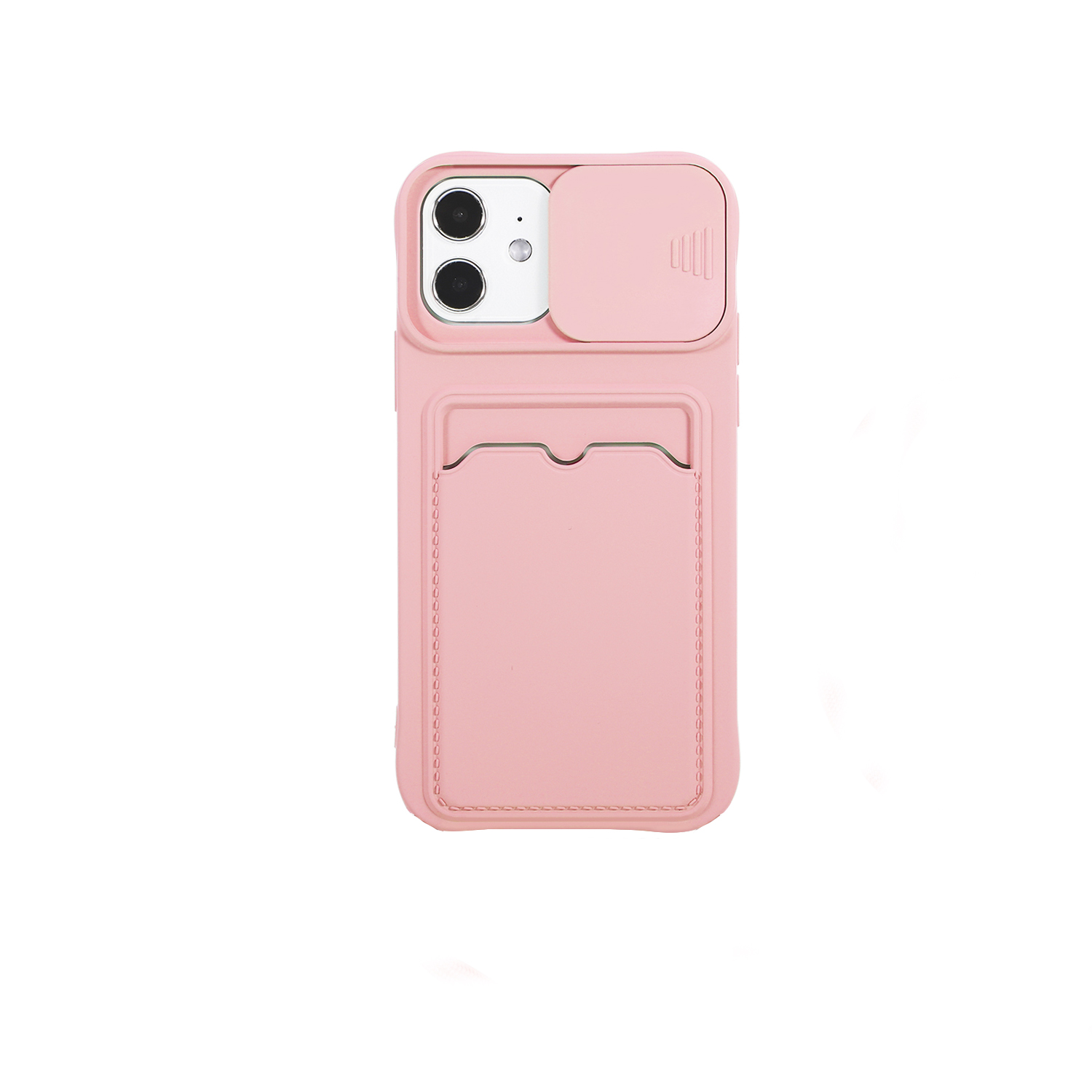 iPhone 13 Back Cover Hoesje met Camera Bescherming – Siliconen – Pasjeshouder – TPU – Apple iPhone 13 – Roze