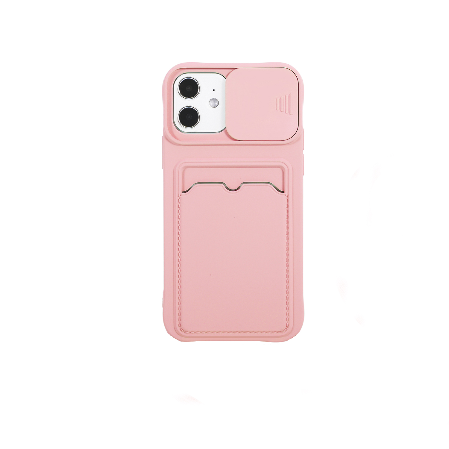 iPhone 13 Pro Max Back Cover Hoesje met Camera Bescherming – Siliconen – Pasjeshouder – TPU – Apple iPhone 13 Pro Max – Roze