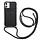 iPhone SE 2022 hoesje - Backcover - Koord - Pasjeshouder - Portemonnee - TPU - Zwart