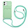 iPhone 13 Pro hoesje - Backcover - Koord - Pasjeshouder - Portemonnee - TPU - Lichtgroen