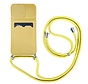 iPhone 13 Pro Max hoesje - Backcover - Koord - Pasjeshouder - Portemonnee - Siliconen - Geel kopen