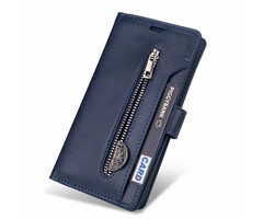 JVS Products Samsung Galaxy A53 hoesje - Bookcase - Koord - Pasjeshouder - Portemonnee - Rits - Kunstleer - Blauw