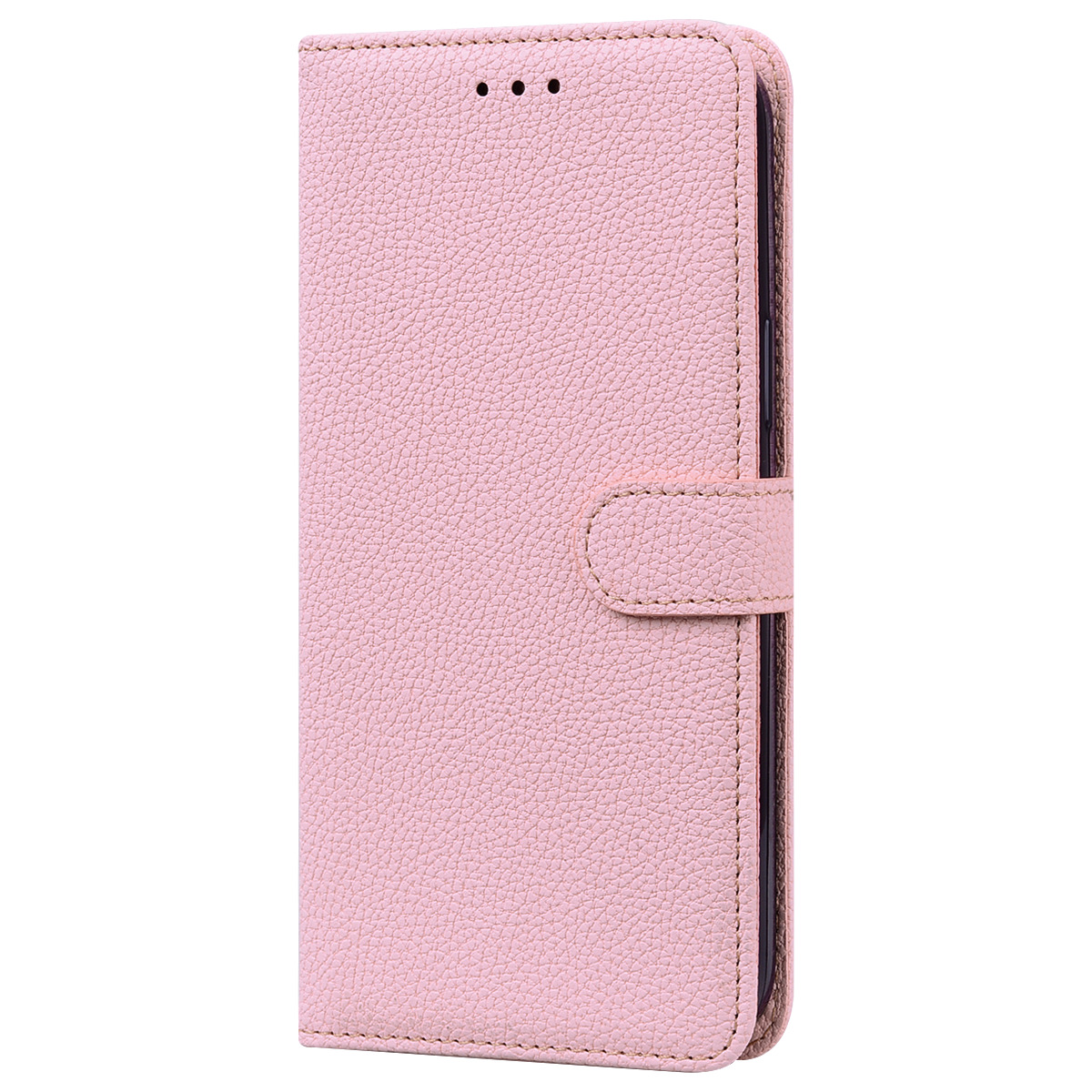 iPhone 12 Pro Max Book case Hoesje met Camera Bescherming - Kunstleer - Pasjeshouder - Koord - Apple iPhone 12 Pro Max – Roze