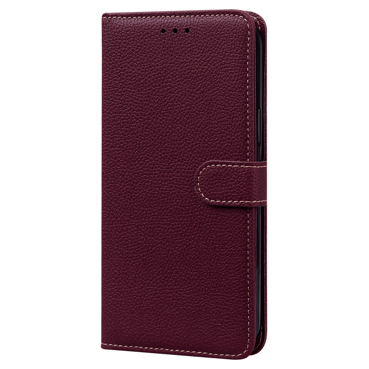 iPhone 13 Pro Book case Hoesje met Camera Bescherming - Kunstleer - Pasjeshouder - Koord - Apple iPhone 13 Pro – Bordeaux