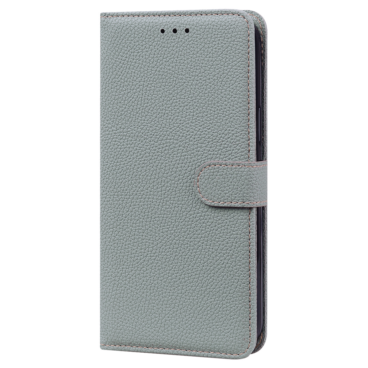 Samsung Galaxy S10 Plus Book case Hoesje met Camera Bescherming - Kunstleer - Pasjeshouder - Koord - Samsung Galaxy S10 Plus - Grijs