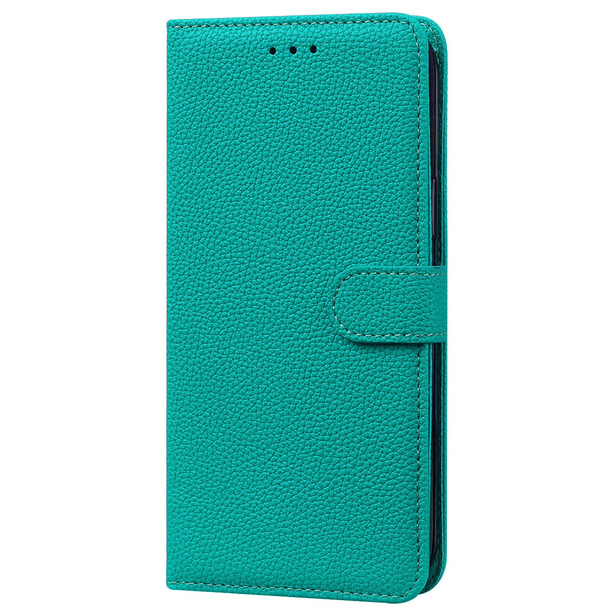 Samsung Galaxy S21 Book case Hoesje met Camera Bescherming - Kunstleer - Pasjeshouder - Koord -  Samsung Galaxy S21 – Cyaan